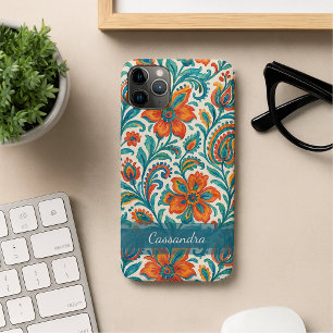 Funda Para iPhone 11 Pro Max Estiloso patrón de arte floral Paisley de colores 