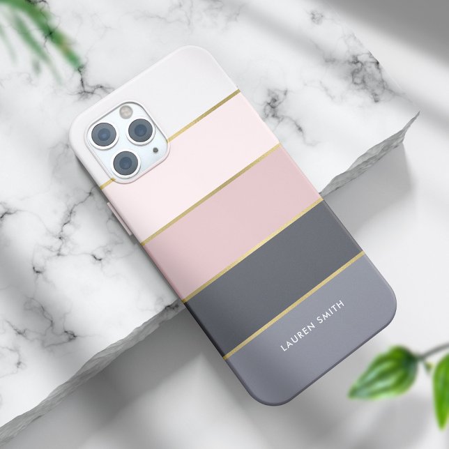 Funda De Case-Mate Para iPhone Estiloso rayas modernas personalizadas (Subido por el creador)
