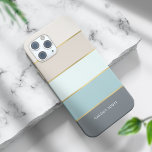 Funda Para iPhone 15 Pro Estiloso rayas modernas personalizadas<br><div class="desc">Bandas modernas y de moda con diseño de acentos de color que puede personalizar con su nombre,  monograma o texto de su elección.</div>
