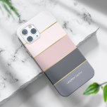Funda Para iPhone 15 Pro Max Estiloso rayas modernas personalizadas<br><div class="desc">Bandas modernas y de moda con diseño de acentos de color que puede personalizar con su nombre,  monograma o texto de su elección.</div>