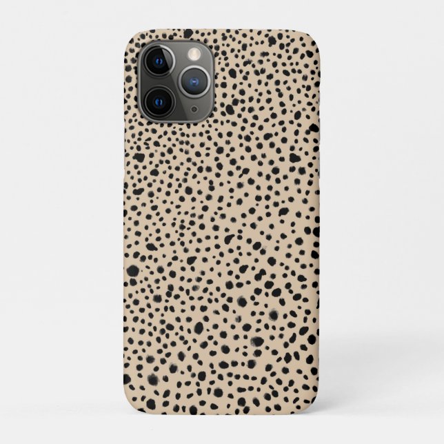 Funda De Case-Mate Para iPhone Estilosos puntos negros pintados en crema (Reverso)