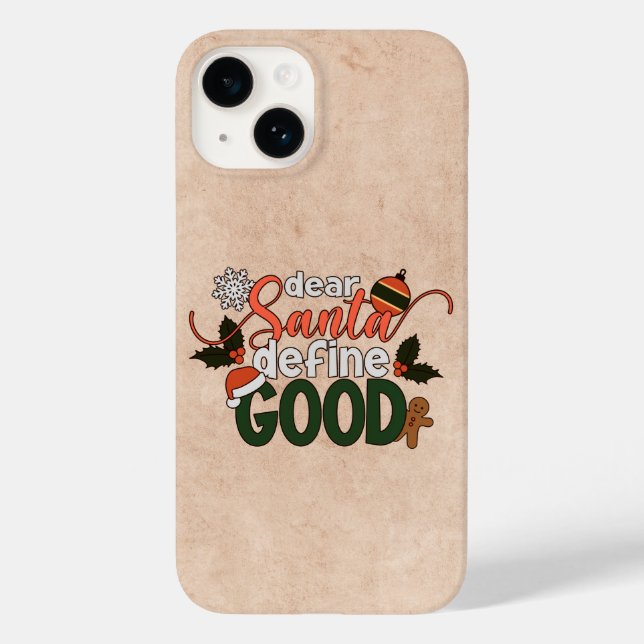 Funda De Case-Mate Para iPhone Estimado Santa Define Buenos Navidades | Estuche d (Reverso )