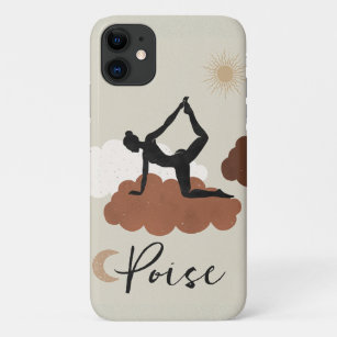 Funda Para iPhone 11 Estiramiento de yoga posar silueta aplomo luna de 