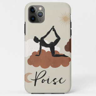 Funda Para iPhone 11 Pro Max Estiramiento de yoga posar silueta aplomo luna de 