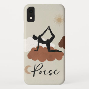 Funda Para iPhone XR Estiramiento de yoga posar silueta aplomo luna de 