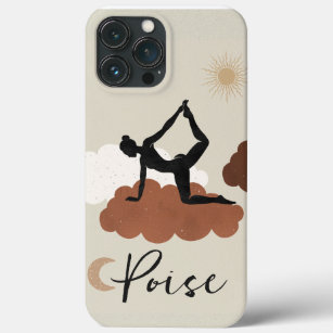 Funda Para iPhone 13 Pro Max Estiramiento de yoga posar silueta aplomo luna de 