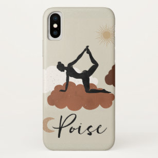 Funda Para iPhone X Estiramiento de yoga posar silueta aplomo luna de 