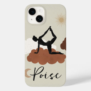 Funda Para iPhone 14 De Case-Mate Estiramiento de yoga posar silueta aplomo luna de 