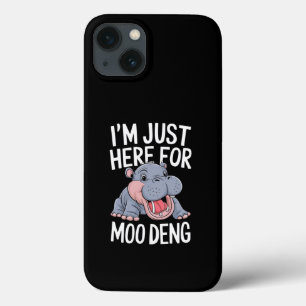 Funda Para iPhone 13 Estoy Aquí Solo Por Moo Deng Cute Baby Hippo 