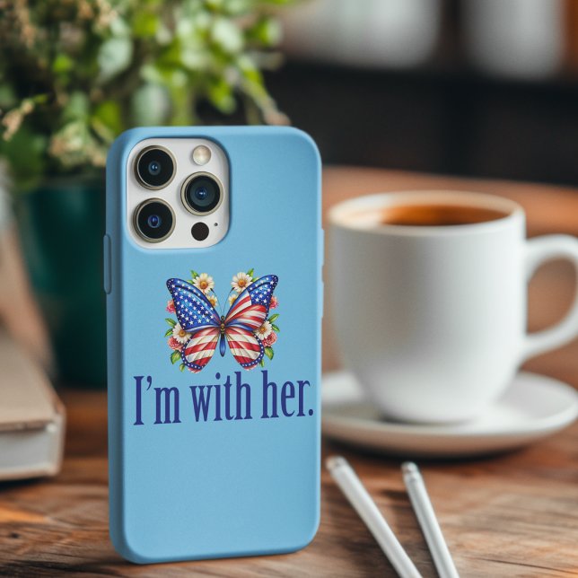 Funda De Case-Mate Para iPhone Estoy con su mariposa azul Kamala (Subido por el creador)