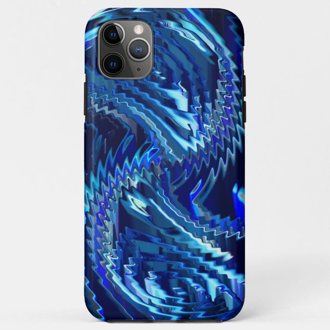 Funda De Case-Mate Para iPhone Estrela azul ondulada com traçados em ziguezague (Reverso)