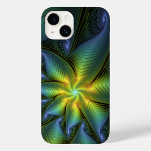 Funda Para iPhone 14 De Case-Mate Estrella abstracta, brillante arte azul verde dora