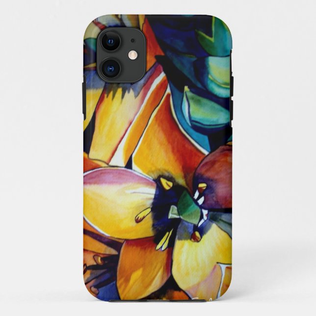 Funda De Case-Mate Para iPhone Estrella Amarilla de Belén flor acuarela arte (Reverso)