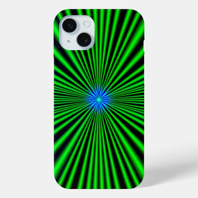 Funda De Case-Mate Para iPhone Estrella azul en luz verde (Reverso )