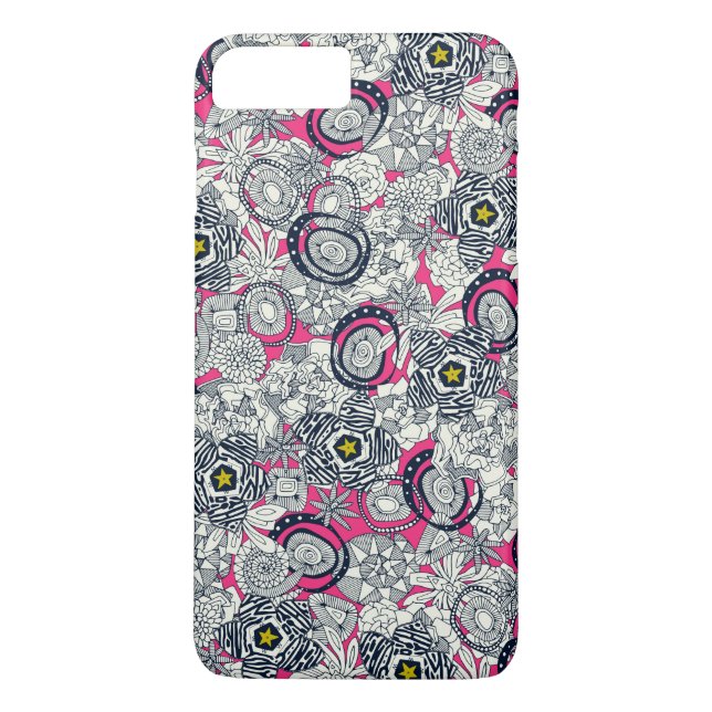 Funda De Case-Mate Para iPhone estrella de chartreuse rosada (Reverso)