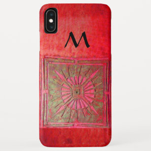 Funda Para iPhone XS Max ESTRELLA DE LA MAÑANA,Monograma negro verde pálido