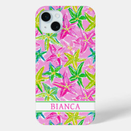 Funda Para iPhone 15 Mini Estrella de Mar Colorida Monogramada