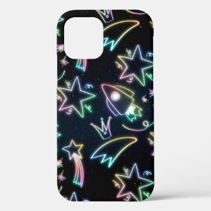 Funda Para iPhone 12 estrella del cohete neón