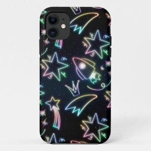 Funda Para iPhone 11 estrella del cohete neón