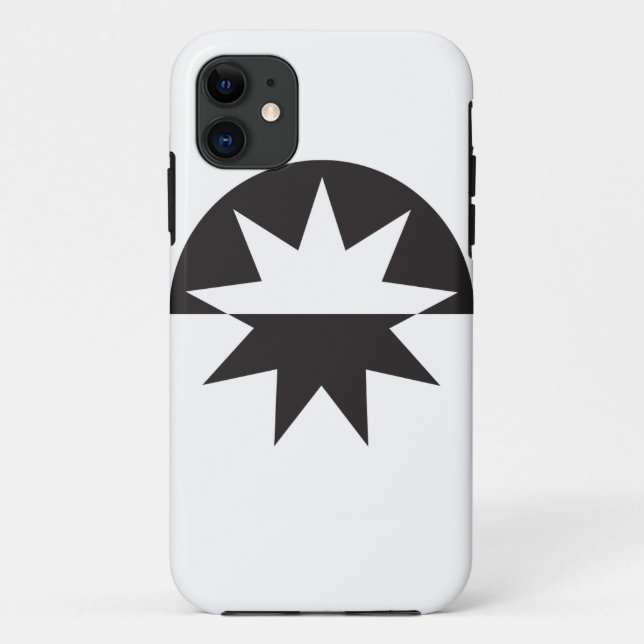 Funda De Case-Mate Para iPhone Estrella del Deco Blanco Negro (Reverso)