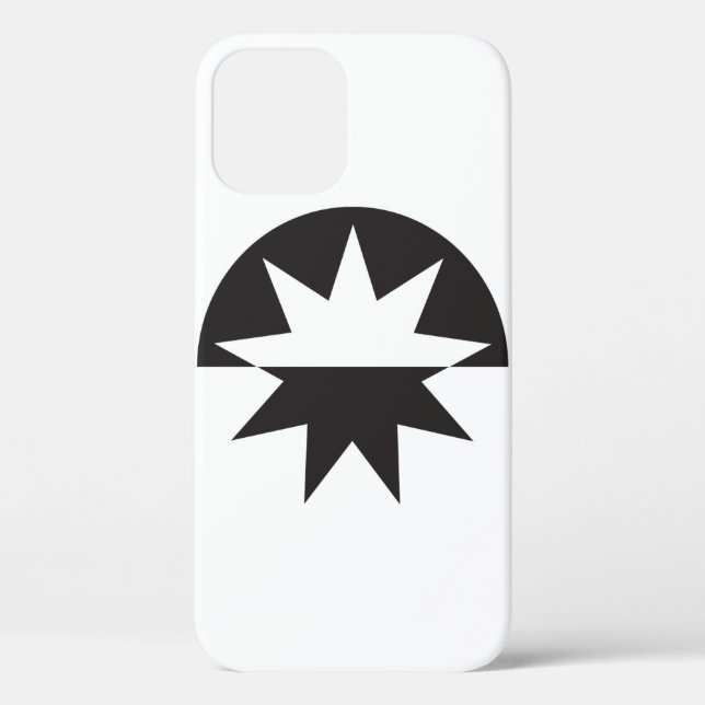 Funda De Case-Mate Para iPhone Estrella del Deco Blanco Negro (Reverso )