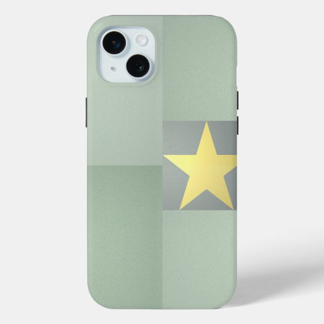 Funda De Case-Mate Para iPhone Estrella Dorada Excelencia Elegante Sage Green tex (Reverso )