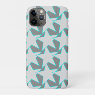 Funda Para iPhone 11 Pro Estrella geométrica moderna - gris y turquesa