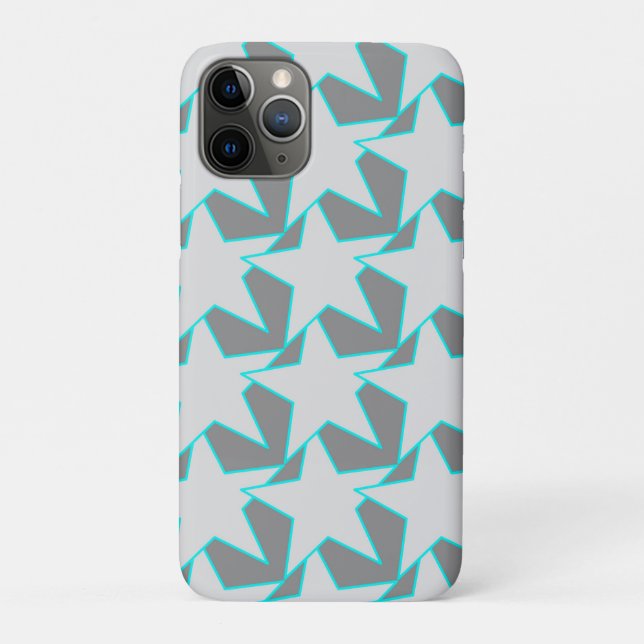 Funda De Case-Mate Para iPhone Estrella geométrica moderna - gris y turquesa (Reverso)