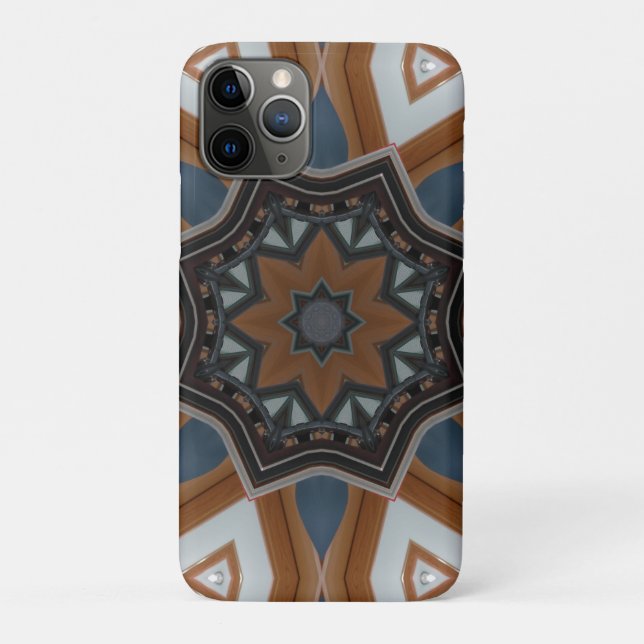 Funda De Case-Mate Para iPhone Estrella marrón caleidoscopio (Reverso)