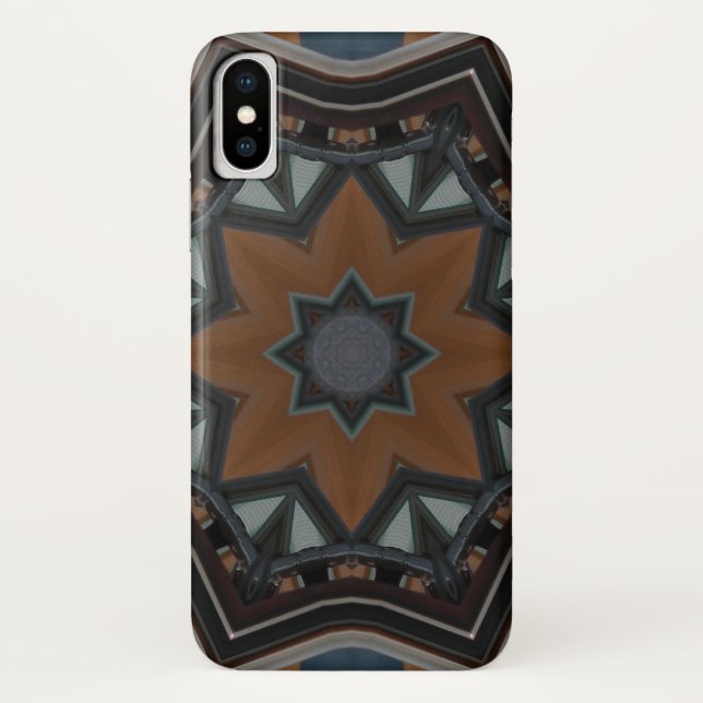 Funda De Case-Mate Para iPhone Estrella marrón caleidoscopio (Reverso)