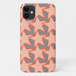 Funda Para iPhone 11 Estrella moderna geométrica, Naranja de coral y gr