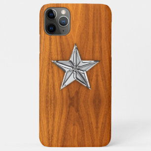 Funda Para iPhone 11 Pro Max Estrella náutica al estilo de la Veneer de teca