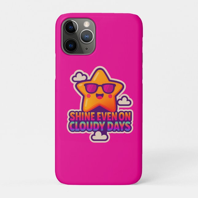 Funda De Case-Mate Para iPhone Estrella Neon Kawaii - "Brilla incluso en días nub (Reverso)