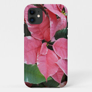 Funda Para iPhone 11 Estrella plateada de mármol Poinsettias Flor de va