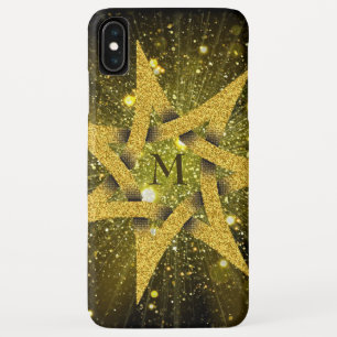Funda Para iPhone XS Max Estrella Purpurina Dorada