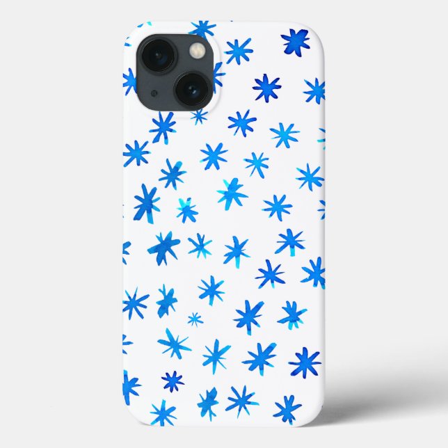 Funda De Case-Mate Para iPhone Estrellas acuarelas - azul (Reverso)