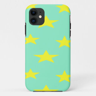 Funda Para iPhone 11 Estrellas amarillas en turquesa