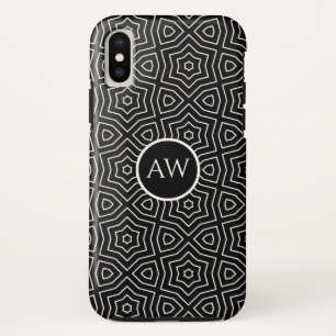 Funda Para iPhone XS Estrellas Arabescas Negras y Blancas Personalizada