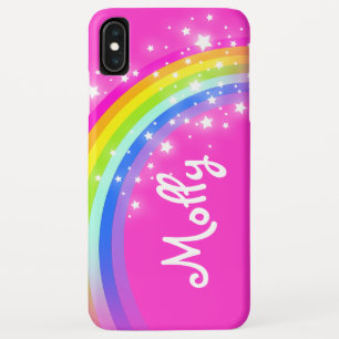 Funda Para iPhone XS Max Estrellas arcoiris color rosa chica nombre persona