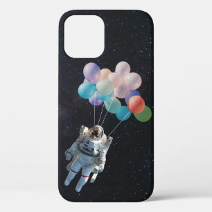 Funda Para iPhone 12 Estrellas astronautas y globos de colores espacial