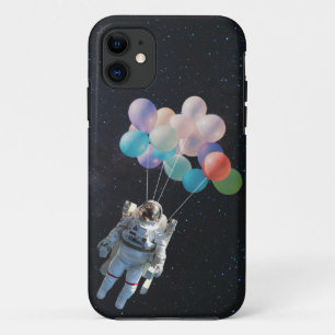 Funda Para iPhone 11 Estrellas astronautas y globos de colores espacial