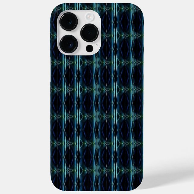 Funda De Case-Mate Para iPhone Estrellas de arcoiris verdes azules, patrón Artdec (Reverso)