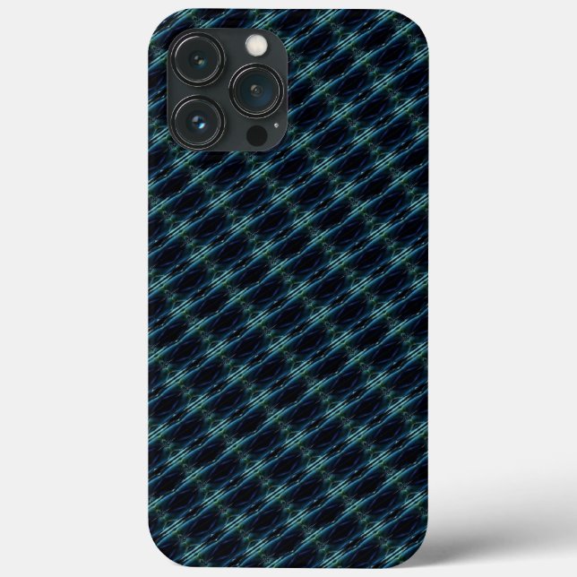 Funda De Case-Mate Para iPhone Estrellas de arcoiris verdes azules, patrón Artdec (Reverso )