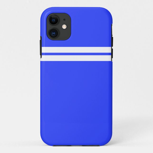 Funda De Case-Mate Para iPhone Estrellas De Carreras Blanca Gemelas En Azul Real (Reverso)