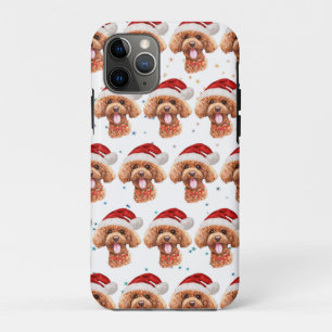Funda Para iPhone 11 Pro Estrellas de Navidad de la raza de perro Caniche