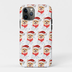 Funda Para iPhone 11 Pro Estrellas de Navidad de la raza de perro Pomerania