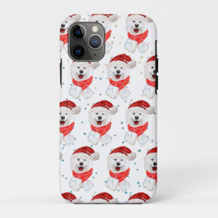 Funda Para iPhone 11 Pro Estrellas de Navidad de la raza de perro Samoyedo