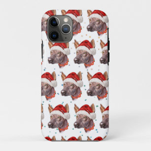 Funda Para iPhone 11 Pro Estrellas de Navidad de la raza de perro sin pelo