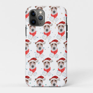 Funda Para iPhone 11 Pro Estrellas de Navidades de raza de perro de Fox Ter