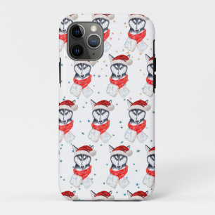 Funda Para iPhone 11 Pro Estrellas de Navidades de raza Husky Perro Siberia